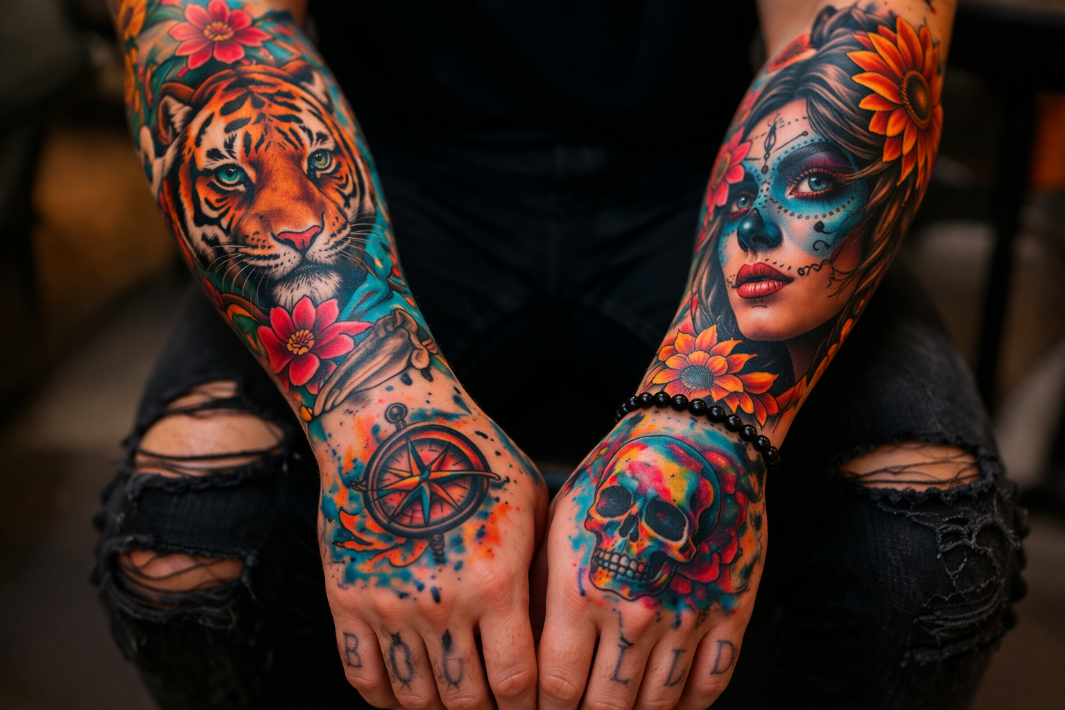 Bold and vibrant tattoo close-up