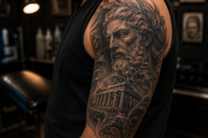 Mature tattoo showing long-lasting ink quality and proper tattoo care