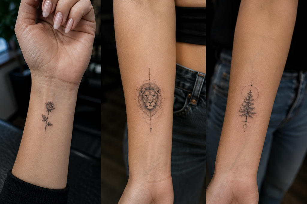 Microrealism tattoo placement on wrist and forearm